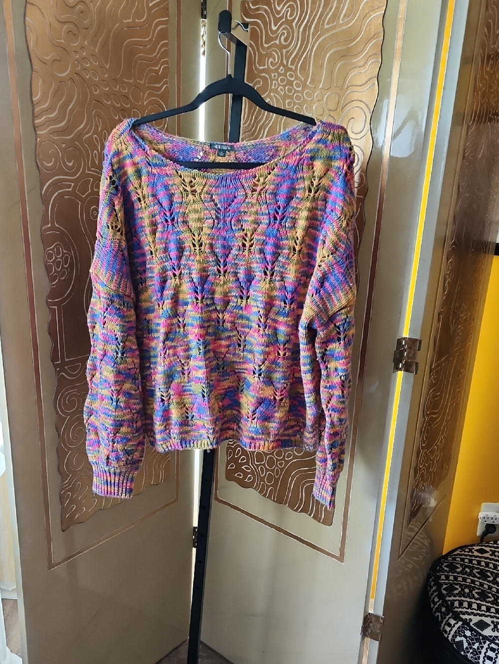 wild fable Pink, Blue & Green Striped Knit Top